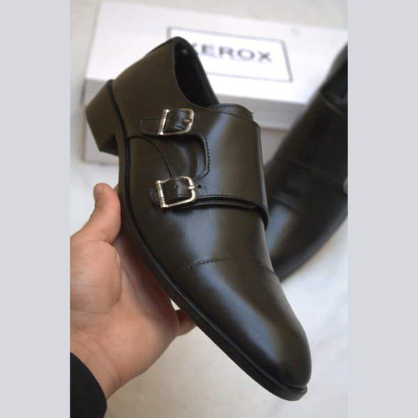Double monk balck shoes
