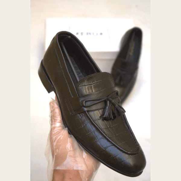 Croc penny loafers